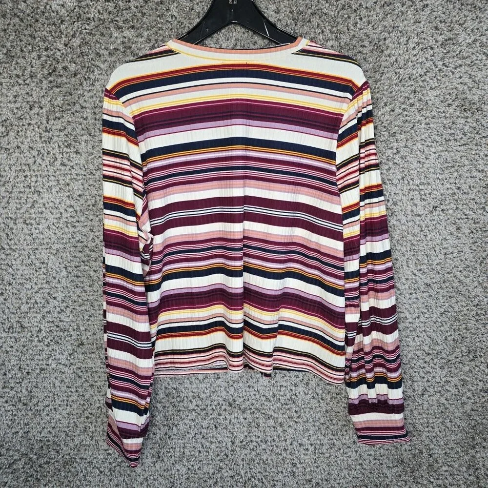 Lane Bryant Cardigan Womens Plus 22/24‎ Purple Striped Button Up Lightweight